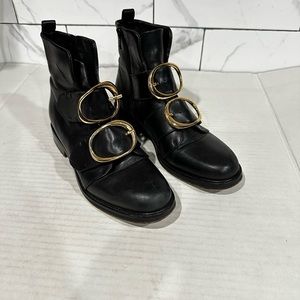 Maje Felipe black Leather boots,